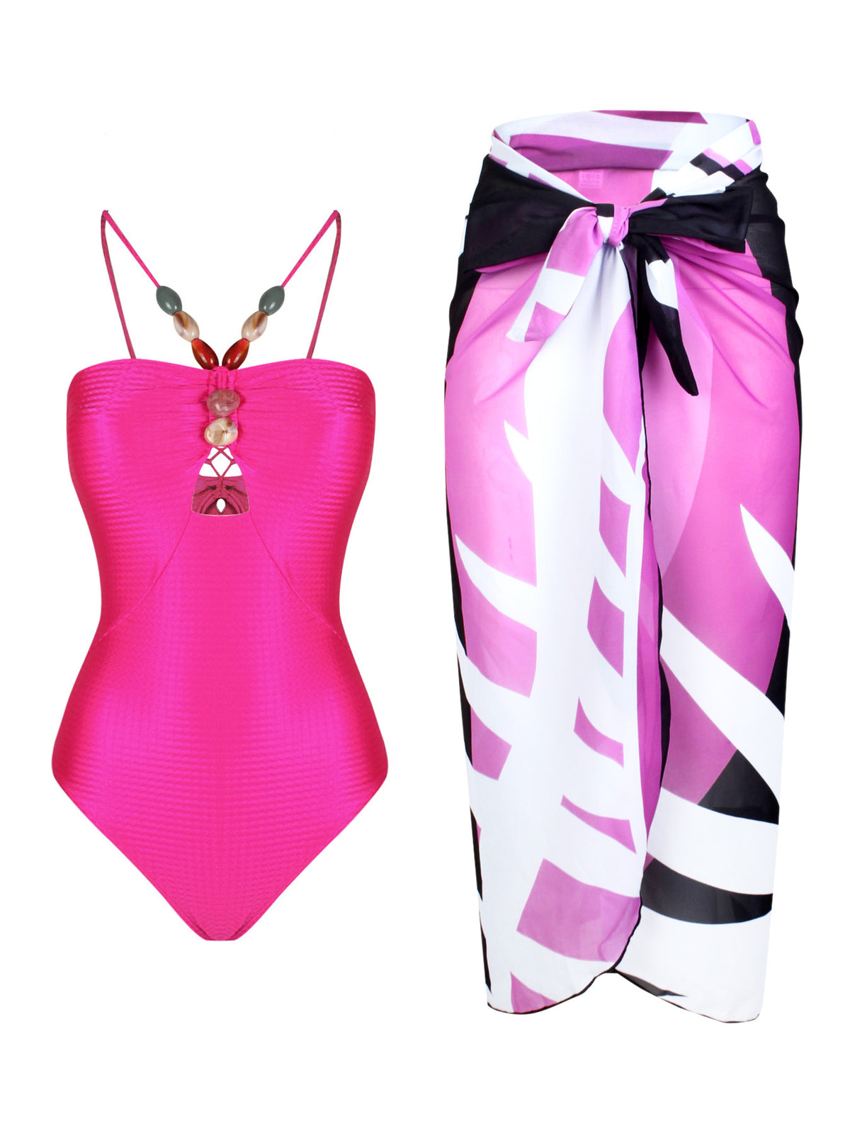 European and American one-piece swimsuit bikini suit bikini conservative belly-covered beach skirt chiffon wrap skirt hot spring swimsuit