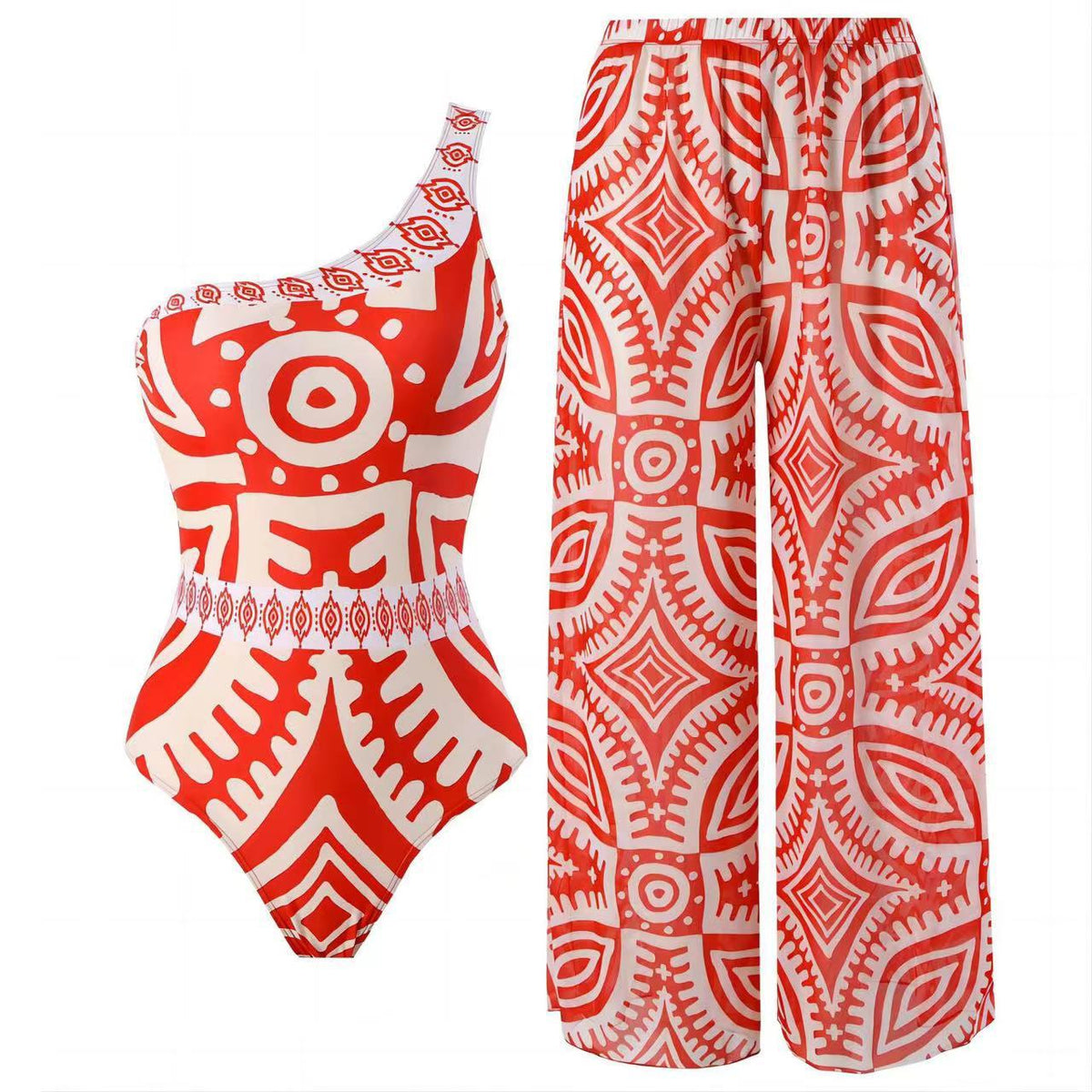 European and American one-piece swimsuit bikini suit bikini conservative belly-covered beach skirt chiffon wrap skirt hot spring swimsuit