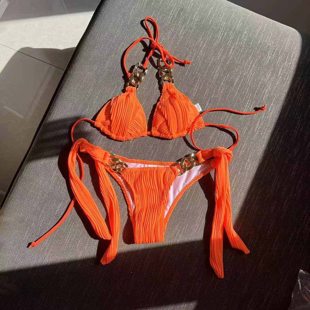 2025 European and American Sexy New Split Swimsuit Chain Bikini Swimsuit Bikini Cross-Border Export Amazon