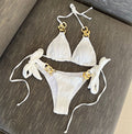 2025 European and American Sexy New Split Swimsuit Chain Bikini Swimsuit Bikini Cross-Border Export Amazon