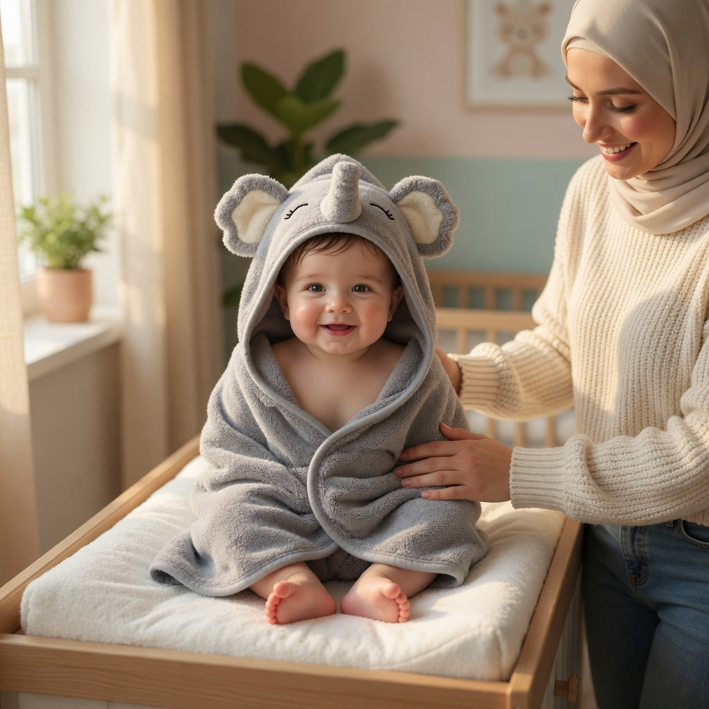 Elephant design keeps baths fun